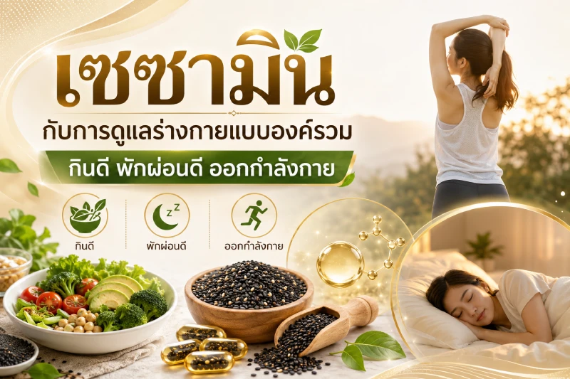 เซซามินกับการดูแลร่างกายแบบองค์รวม กินดี พักผ่อนดี ออกกำลังกาย